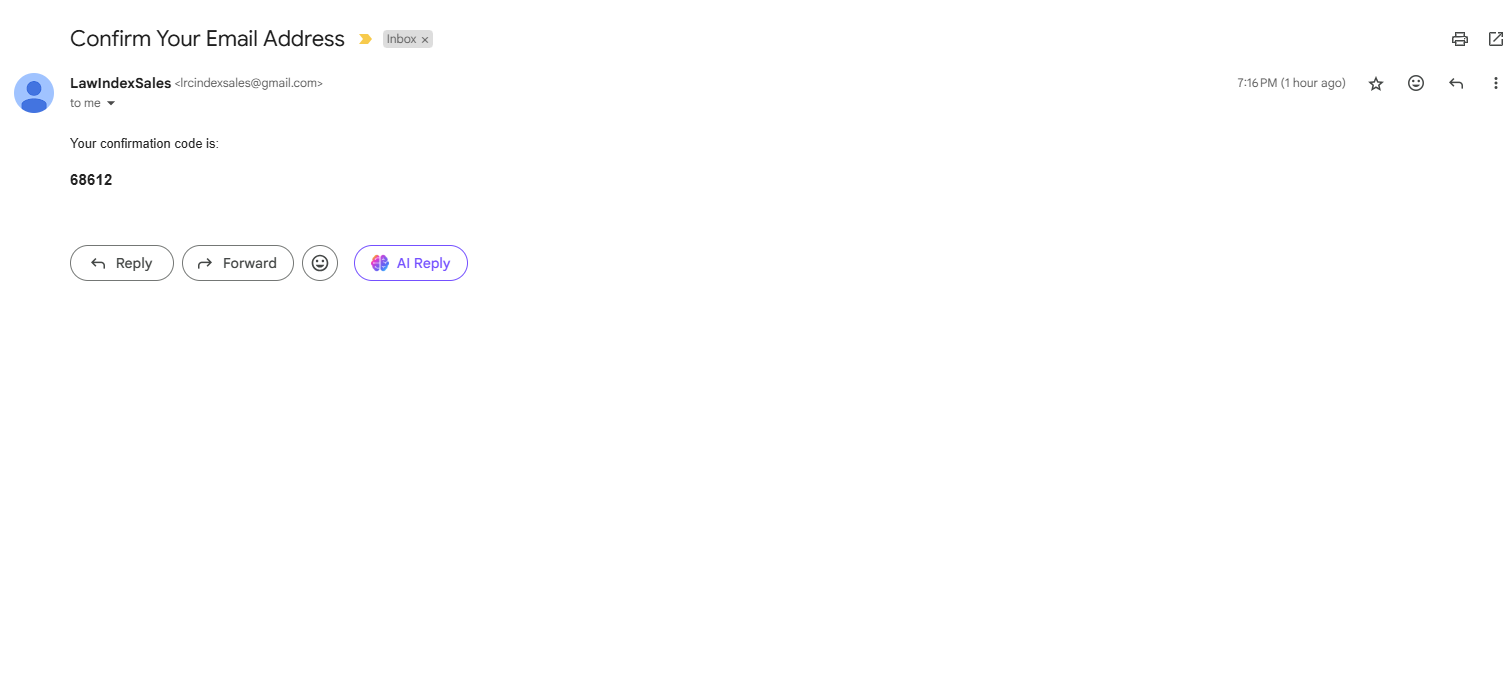 Email Confirmation